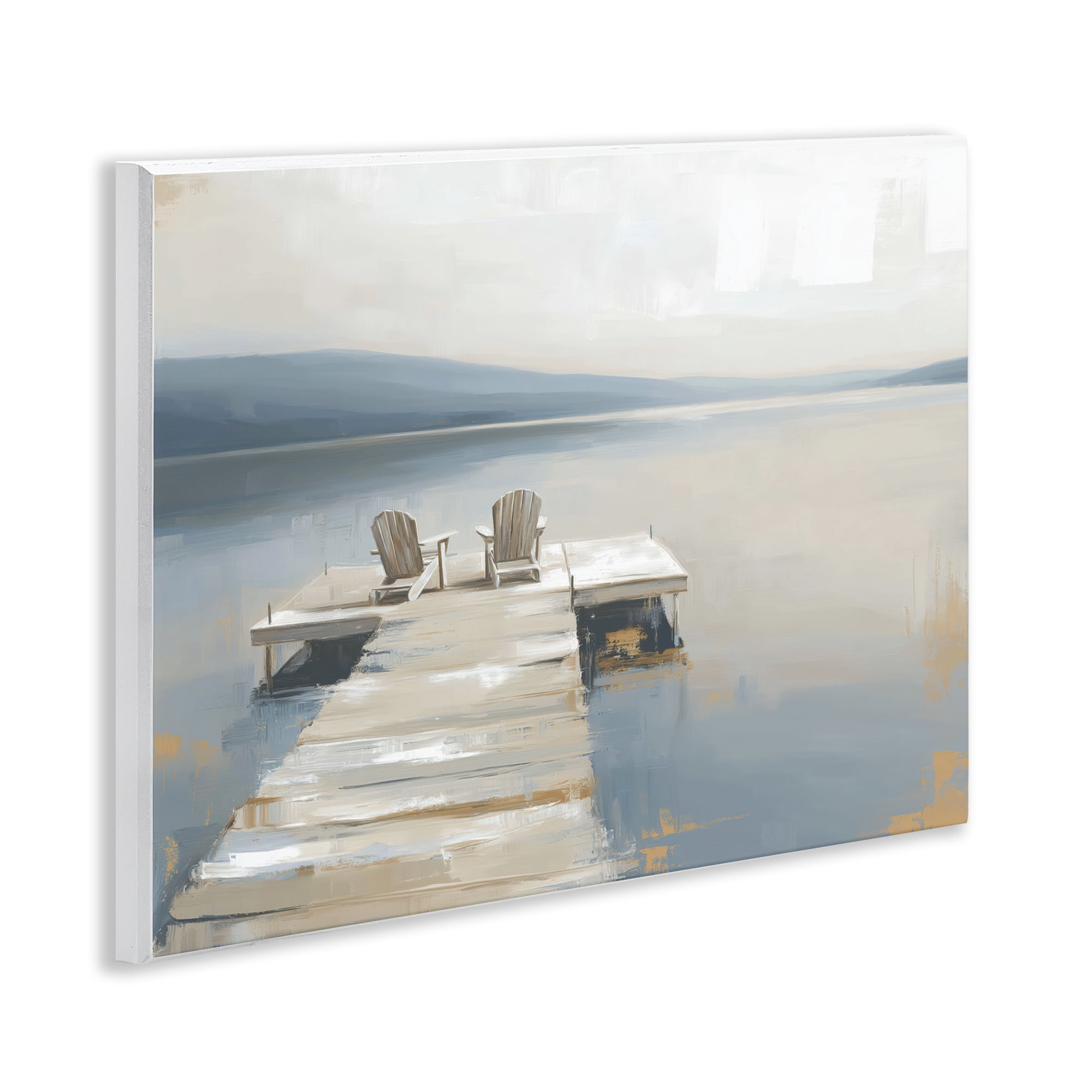 Stupell Industries Adirondack Chairs on Pier Wall Plaque Art, design by Kim Curinga