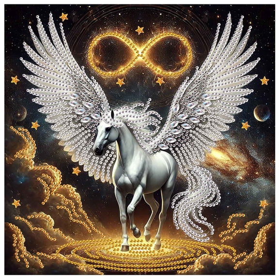 5D DIY Diamond Painting Kit Winged Horse Special Shape Creative Diamond Craft Suitable for Home and Office Decor, Festive Gifts
