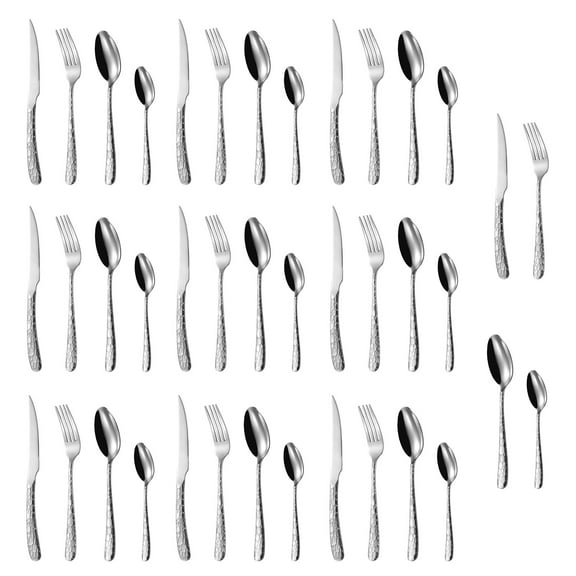 40 Pcs Silverware Set Service for 10,Stainless Steel Flatware Set,Mirror Polished Cutlery Utensil Set,Durable Kitchen Eating Tableware Set,Include Fork Knife Spoon Set,Dishwasher Safe