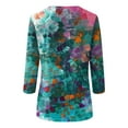 thumbnail image 4 of Dndkilg Blouses for Women 3/4 Sleeve Tee Half Sleeve V Neck Summer Shirts Clearance Floral Elbow Blouses and Shirts Clearance Summer Casual Tops, 4 of 5