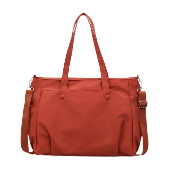 Bolso para portátil, bolso de compras grande con cremallera, bolso tote para la escuela, viajes y playa. Naranja
