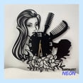 thumbnail image 3 of Handmadetneonsign Hairstyle Wall Clock Unique, Beauty Salon Oversize Wall Clock, Metal Wall Clock 043590, 3 of 4