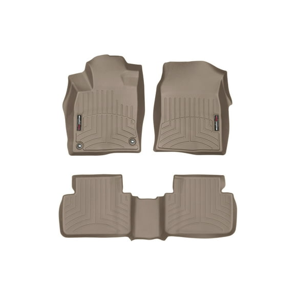 WeatherTech Custom Fit FloorLiners compatible with Honda Civic Type R, Civic, Civic Si - 1st & 2nd Row, Tan