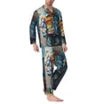 thumbnail image 2 of Fotbe Whimsical Goat Artist Pijama de Hombre con Estampado de Manga Larga, Conjunto de 2 Piezas, Ropa de Dormir Suave y Cómoda con Bolsillos-Medium, 2 of 7
