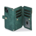 thumbnail image 6 of Crossbody Wallet Case for iPhone 14 with RFID Blocking Card Slot Holder, Magnetic Flip Folio Purse Case, PU Leather Zipper Handbag with Detachable Lanyard Strap Phone Case,Darkgreen, 6 of 6