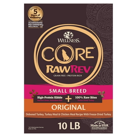 UPC: 0076344181040 | Wellness CORE RawRev Natural Grain Free Small Breed Dry Dog Food Original Turkey & Chicken with Freeze Dried Turkey 10-Pound Bag