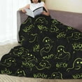thumbnail image 3 of Halloween Ghost Boo Blanket Halloween Throw Blanket Flannel Lightweight Soft Plush Fuzzy Blankets for Bed Sofa Couch Livingroom Chair Car Travel Pet 50"x40", 3 of 6