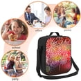 thumbnail image 5 of Xecao Fireworks Print Lunch Bag - Durable, Double-Insulated Lunch Bag, Holds Lunch Box, Water Bottle, & Snacks,Leakproof Cooler Tote Bag, 5 of 7