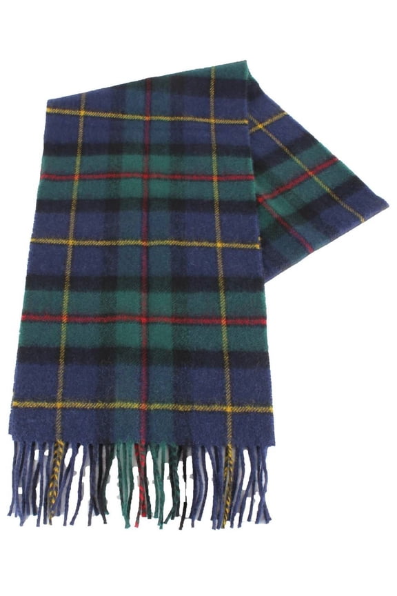 Bowhill Macleod of Harris Modern Lambswool Scarf - Navy/Green