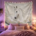 thumbnail image 2 of White Horse in Moonlight with Golden Sprigs, Dreamy Surreal Wall Art for Nature Lovers, Mystical Animal Decor Housewarming Gift Tapestry Wall Hanging for Bedroom and Living Room, 2 of 7