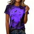 thumbnail image 5 of Halloween Shirts for Women Crewneck Short Sleeve Funny Castle Printed Tunic Tops Loose Halloween Costume, 5 of 7