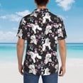 thumbnail image 3 of Lsque Cute Poodle Dog pattern Hawaiian Shirt for Men, Unisex Summer Beach Casual Short Sleeve Button Down Shirts-XX-Large, 3 of 9