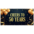 thumbnail image 4 of LUUFILx Gold Cheers to 50 Years Banner, Festive Decoration for Milestone Events and Celebrations, Backdrop for Anniversary Parties, Birthday Decors, Event Props, 4 of 9