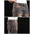 thumbnail image 4 of ZQUUVOU Mens Baggy Jeans Elastic Waisted Denim Pants with Drawstring Streetwear Brown, 4 of 6