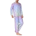 thumbnail image 3 of Bingfone Men'S Pajama Set 2 Piece Loungewear Pjs, Long Sleeve With Pajama Pants-Fish Scale1, 3 of 9