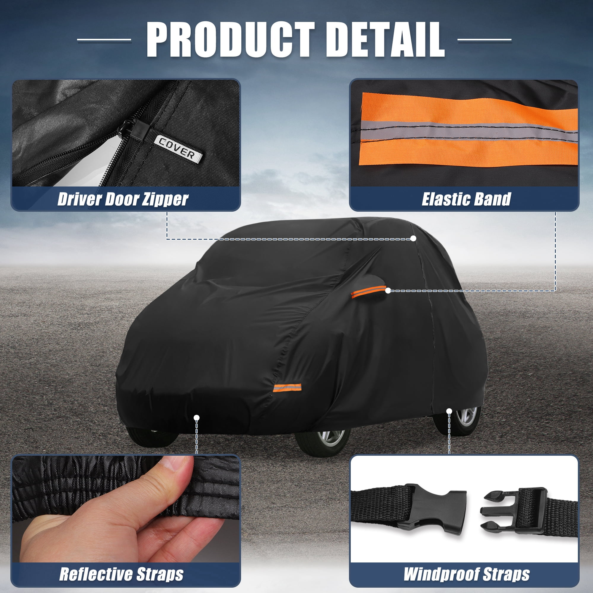 Unique Bargains 210D-PU Car Cover for Smart Fortwo 2007-2025