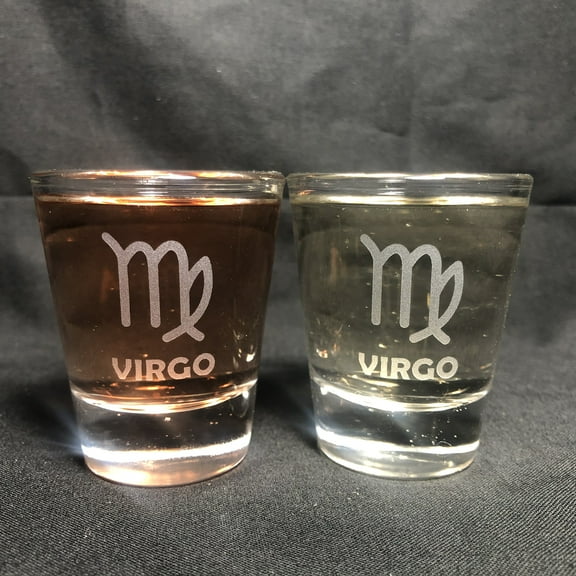 Zodiac sign 1.5 oz shot glass set of 2 Virgo