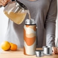 thumbnail image 4 of 20 Oz Orange Modern Art Geometric Coffee Tumbler Double Wall Insulated Stainless Steel Water Bottle | Metal Reusable Thermoses Flask with Cup Cap | Leak & Sweat Proof with Anti-Dust Lid, 4 of 7