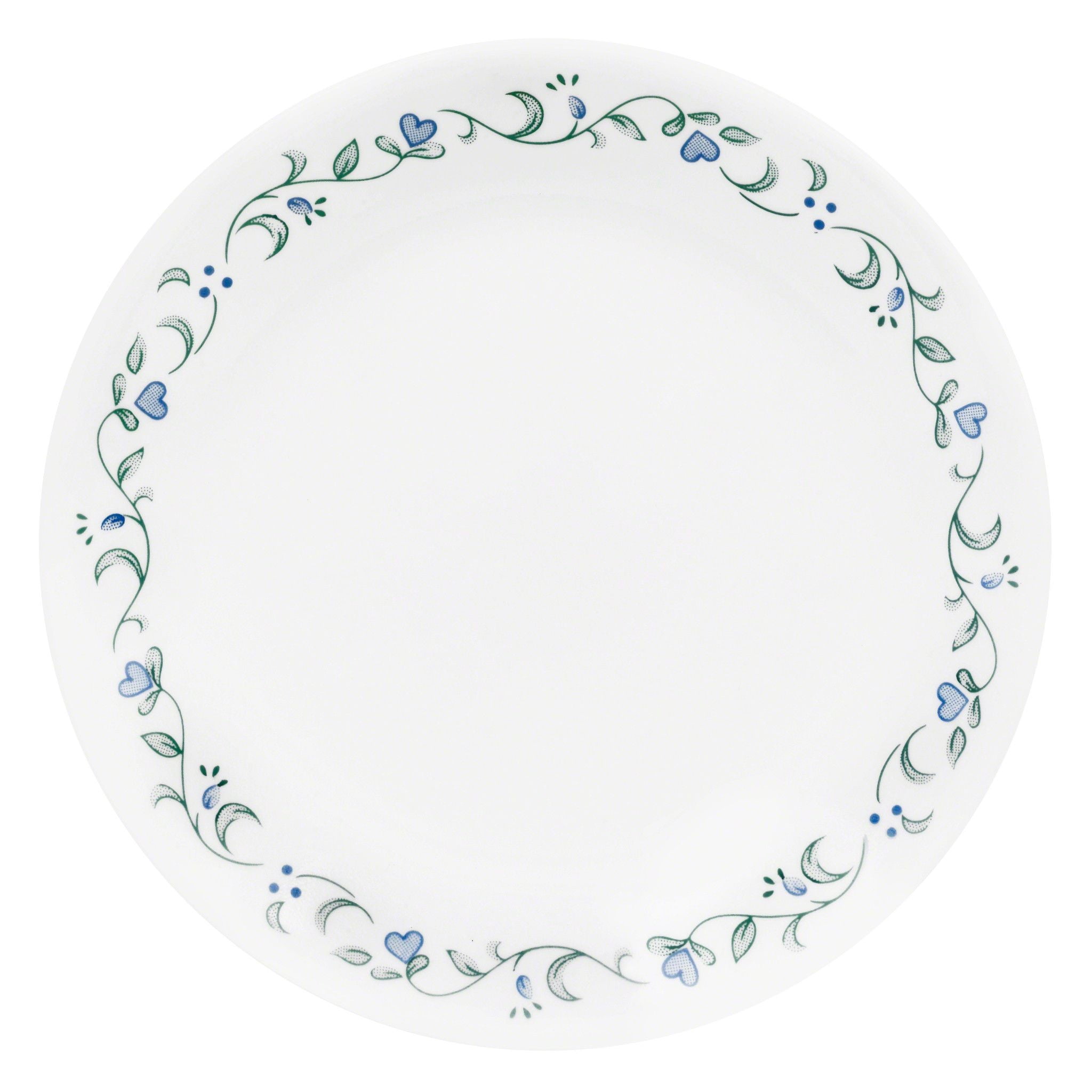 Corelle Corning Country Cottage Blue Heart Green Vine Luncheon Plate 8 1/2" D 