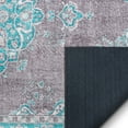 thumbnail image 3 of Well Woven Areva Machine Washable Teal Blue Vintage Oriental Medallion Flat Pile Runner Rug 2x7 (2'1" x 7'3" Runner), 3 of 8
