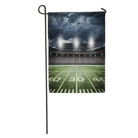 SIDONKU Stadium American Football Satdium Field Light Night Soccer Turf Winner Garden Flag Decorative Flag House Banner 12x18
