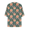 thumbnail image 4 of yoeyez Women Lightweight Chiffon Kimono Cardigan Women Boho Floral Printed Half Sleeve Shawl Chiffon Cardigan Casual Beach Cover Ups Multicolor,XL, 4 of 5