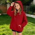 thumbnail image 4 of Luhomi Oversized Sweatshirt for Girls Button up Long Sleeve Pullover Hoodie Kids Fall Winter Fashion Clothes(Red,9-10 Years), 4 of 7