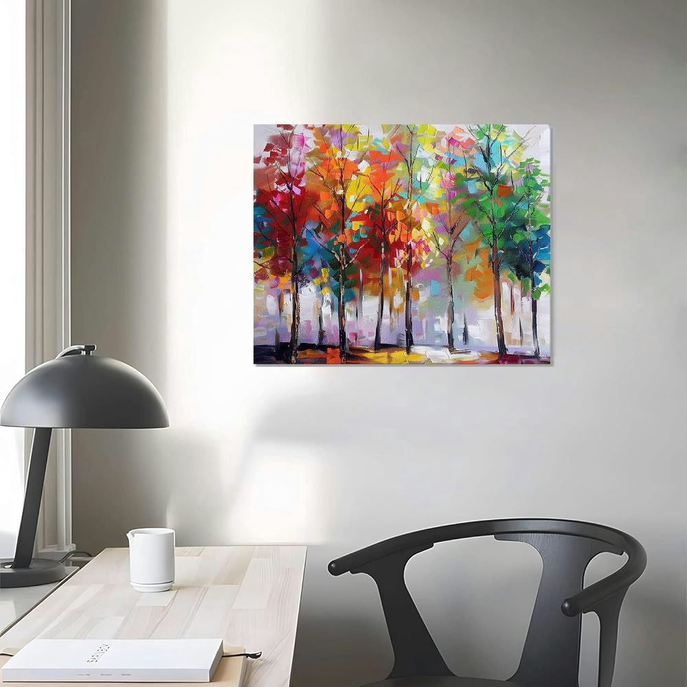 Art Tree Canvas Prints Wall Art for Home Decor, Large Colorful Trees Branches Forest Pictures for Living Room Bedroom Ready to Hang