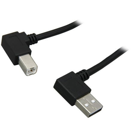 UPC: 0757120281122 | C2G 28112 USB Cable – USB 2.0 Right Angle A Male to B Male Cable  Black (16.4 Feet  5 Meters)