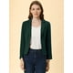 thumbnail image 3 of INSPIRE CHIC Chaqueta abierta de la chaqueta del traje de la cosecha del trabajo de la oficina del frente de las mujeres Verde-Sólido XS, 3 of 6