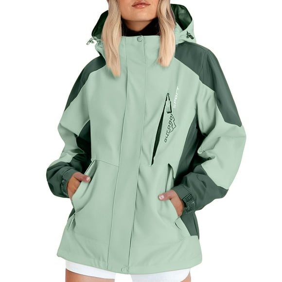 ManxiVoo Women's Casual Lightweight Jacket Comfortable Everyday Wear Stylish Outerwear for Spring and Fall L Size Green