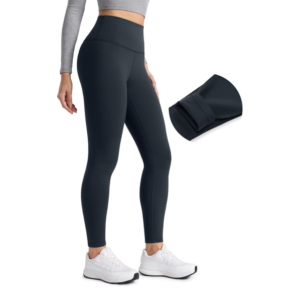 CRZ YOGA Matte Thermal Fleece Lined Leggings 28'' Casual Lounge Workout Womens Yoga Pants