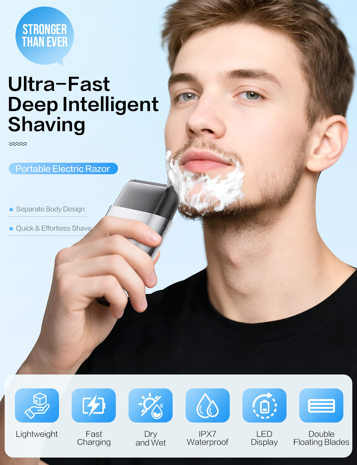 Scootworks Electric Razor for Men, Cordless Foil Shaver photo 6
