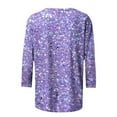 thumbnail image 6 of Gradient Women 3/4 Sleeve Shirts Summer Crewneck Tunic Top Fashion Going Out Basic Tee Shirt Blouse, 6 of 6