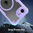 thumbnail image 2 of KOMI for iPhone SE 4 Case: for iPhone SE 4th Gen 2025 Case, Translucent Matte Back Compatible with Magsafe Magnetic Slim Shockproof Protective Case with Lanyard Strap Phone Cover, Purple, 2 of 5