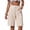 Khaki -AK12, variant on Dwellite Women's Striped Bermuda Shorts Casual Drawstring Elastic Waist Summer Vacation Beach Shorts with Pockets Gray XL