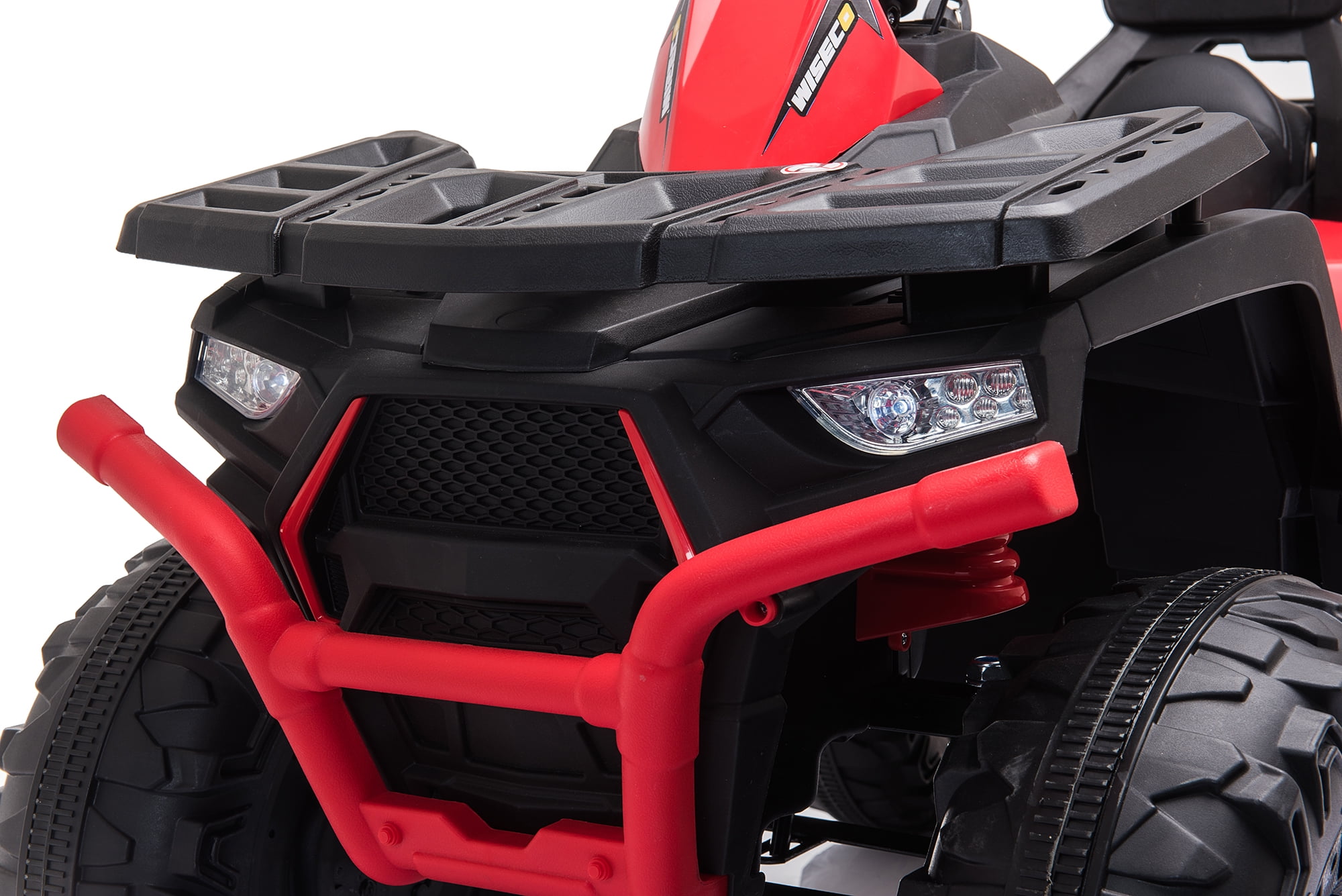 Private Jungle Ride on ATV,12V Battery Powered Electric Vehicle w/ Safety Belt,LED Lights,Horn,2 Speeds,USB/ MP3/TF,Rear Wheel Motorized Ride on 4 Wheeler Quad Car(Red)
