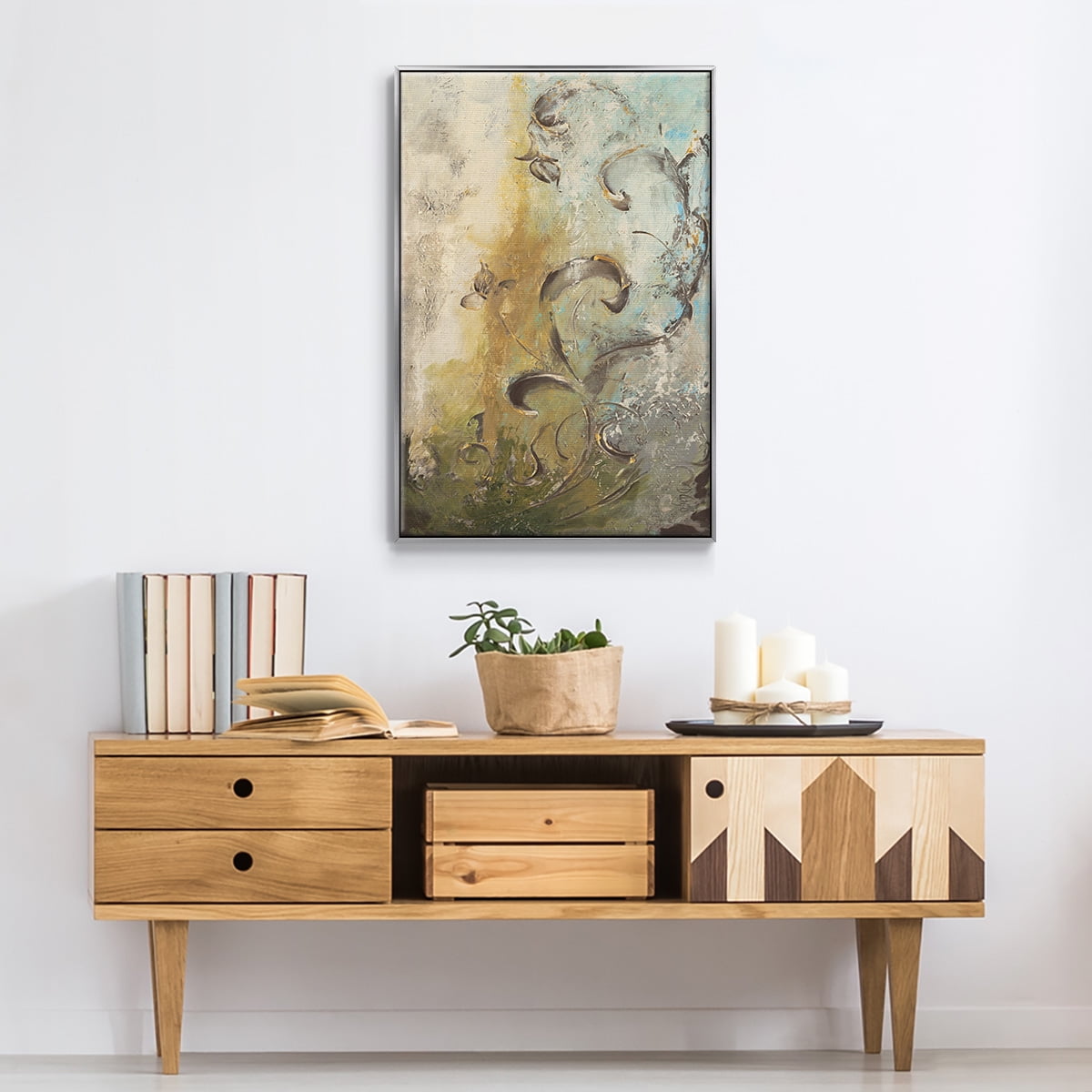 Enchanted Garden I Framed Premium Gallery Wrapped Canvas - Ready to Hang - 25 x 37 - Silver Floating Frame