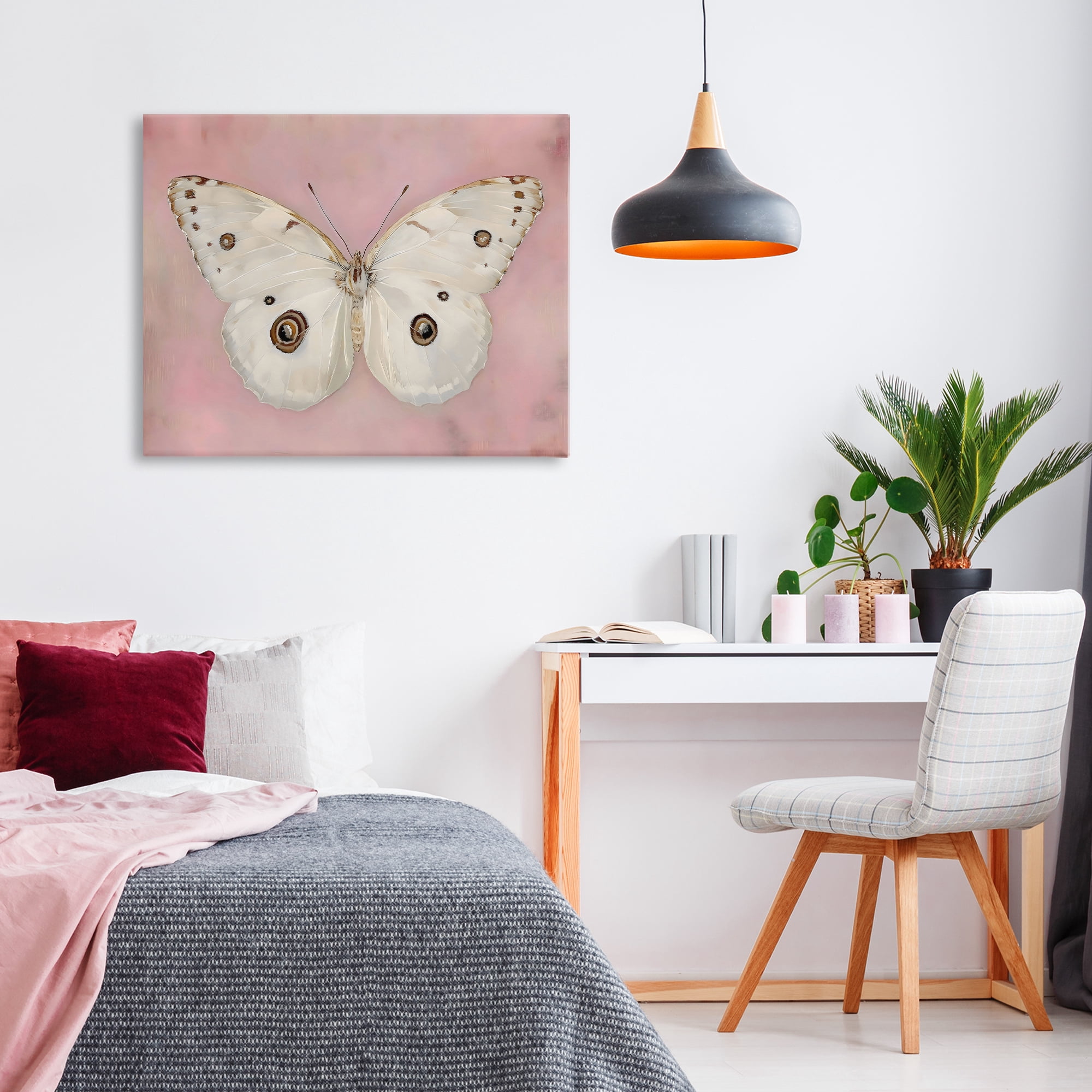 Stupell Industries Gossamer Butterfly on Blush Background Canvas Wall Art, design by Arlington Prints