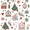 White Nordic Christmas House, variant on Mini Backpack Purse for Women Quilted Travel Daypack Casual Shoulder Bag, Green Christmas Gingerbread