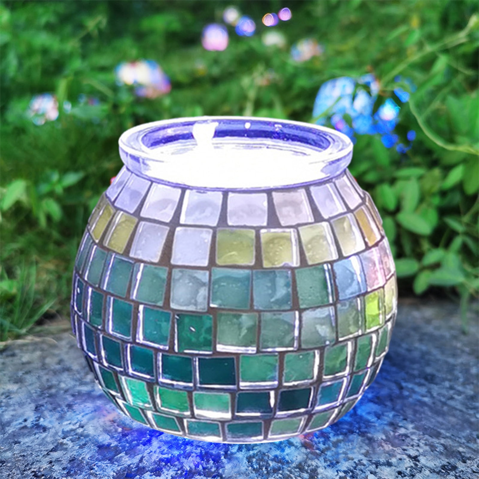 Pnellth DIY Mosaic Candle Holder Kit Fine Motor Skill Development Kids Craft Material Handmade Parent-Child Educational Toys