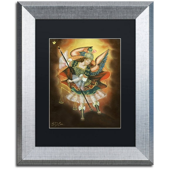 Trademark Fine Art "Angel Gabriel" Canvas Art by Masters Fine Art, Black Matte, Silver Frame