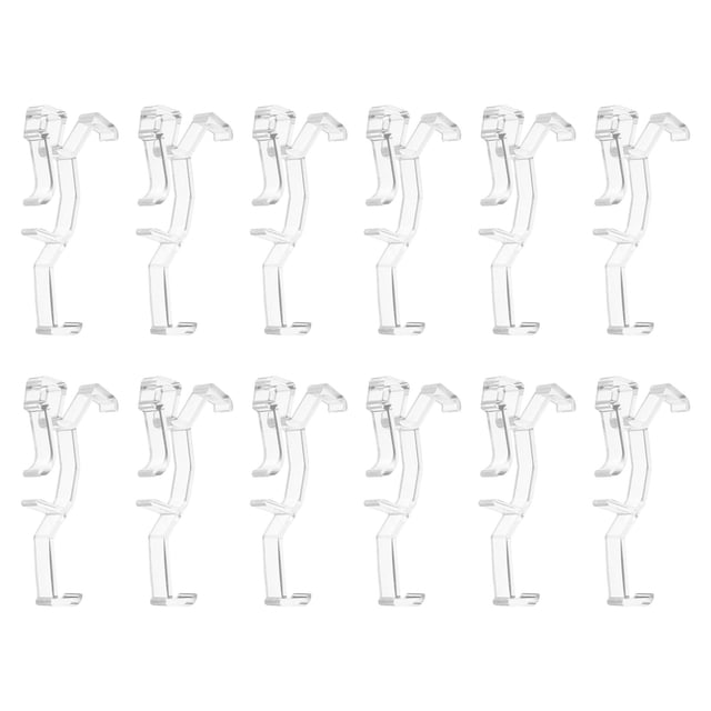 12 clips para visillos, soporte de retención oculto de plástico transparente de 2.5in para instalación en persianas de madera horizontal y madera falsa