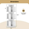thumbnail image 3 of Costway 2 PCS 3-Tier Rotating Bookshelf 360° Display Rack Dividers & Anti-falling Baffles White, 3 of 10