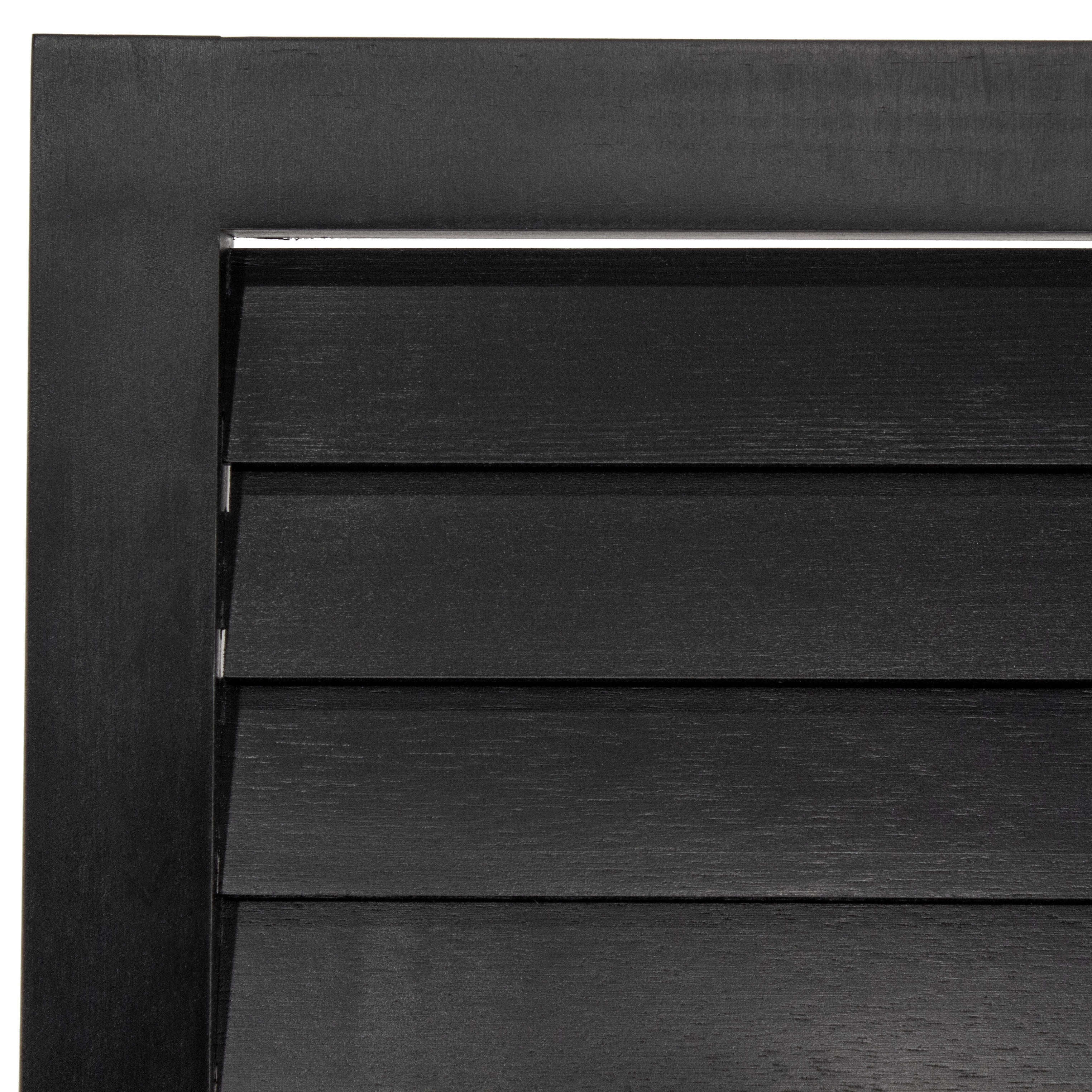 Oriental Furniture 6 ft. Tall Wooden Louvered Room Divider Black 4 Panel