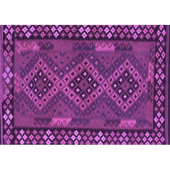 Ahgly Company Indoor Rectangle Southwestern Purple Country Area Rugs, 7' x 9'