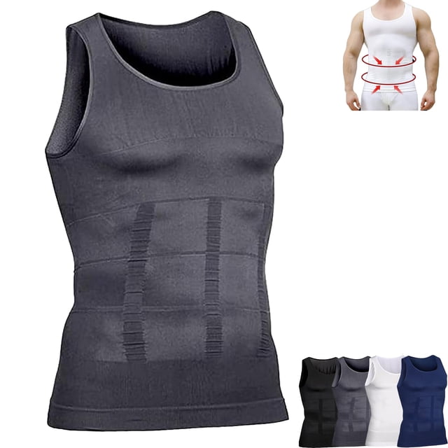 Camiseta sin mangas de compresión Shaperluv para hombre gris talla XXL