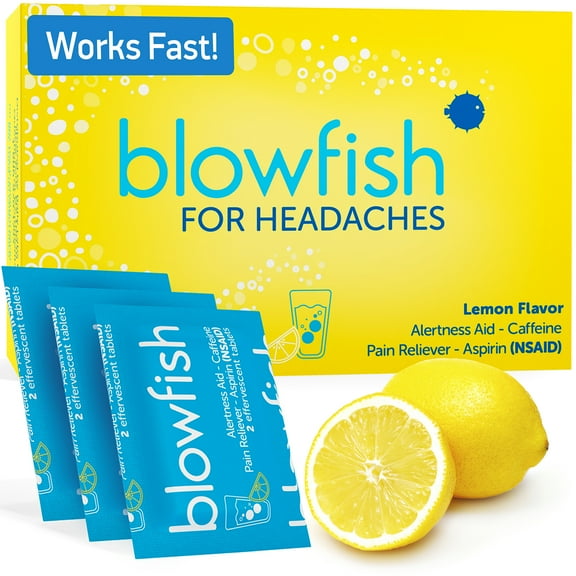 Blowfish for Headaches | Maximum Strength Effervescent Formula Treats Headaches Fast (20 Tablets)