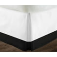 thumbnail image 3 of D.N.G. BEDDINGS 1 Piece Split Corner Two Tone Tailored Bed Skirt, Full Size 6 Inch Deep Pocket, 800 Thread Count, 100% Egyptian Cotton, Solid Black/White Color., 3 of 3