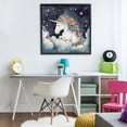 thumbnail image 3 of Stupell Industries Eclectic Sleepy Unicorn in Starlit Clouds Black Framed Giclee Art, 24 x 24, by Creative Studio, 3 of 8